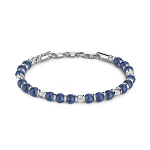 Bracciale Zancan morbido con sfere in argento e in pietre dure naturali