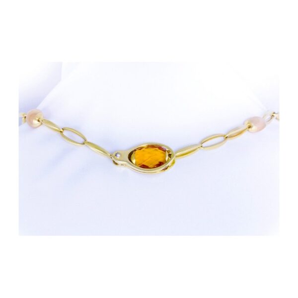 Collana Chimento Accordi Oro Giallo Quarzo Citrino Sfaccettato - 1G01153ZB1530