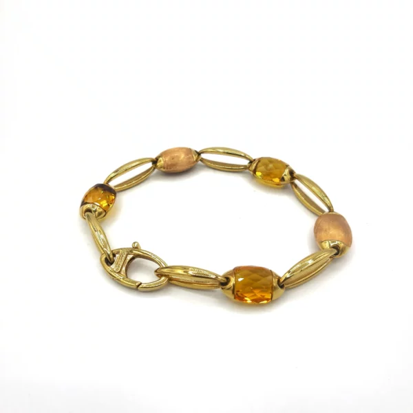 Bracciale Oro Giallo Chimento Quarzo Citrino Sfaccettato - 1B01153WW1190