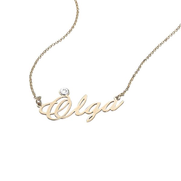 Collana in oro 18 kt e Diamante con nome personalizzabile - immagine 2