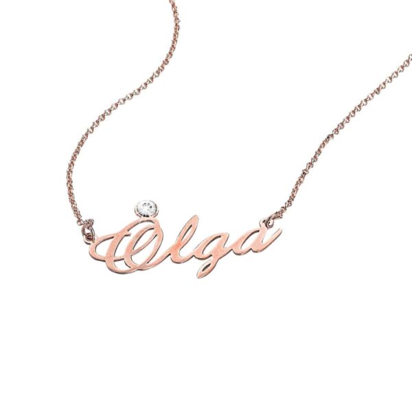 Collana in oro 18 kt e Diamante con nome personalizzabile - immagine 4